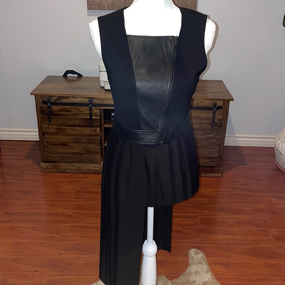 BCBG silk and leather top